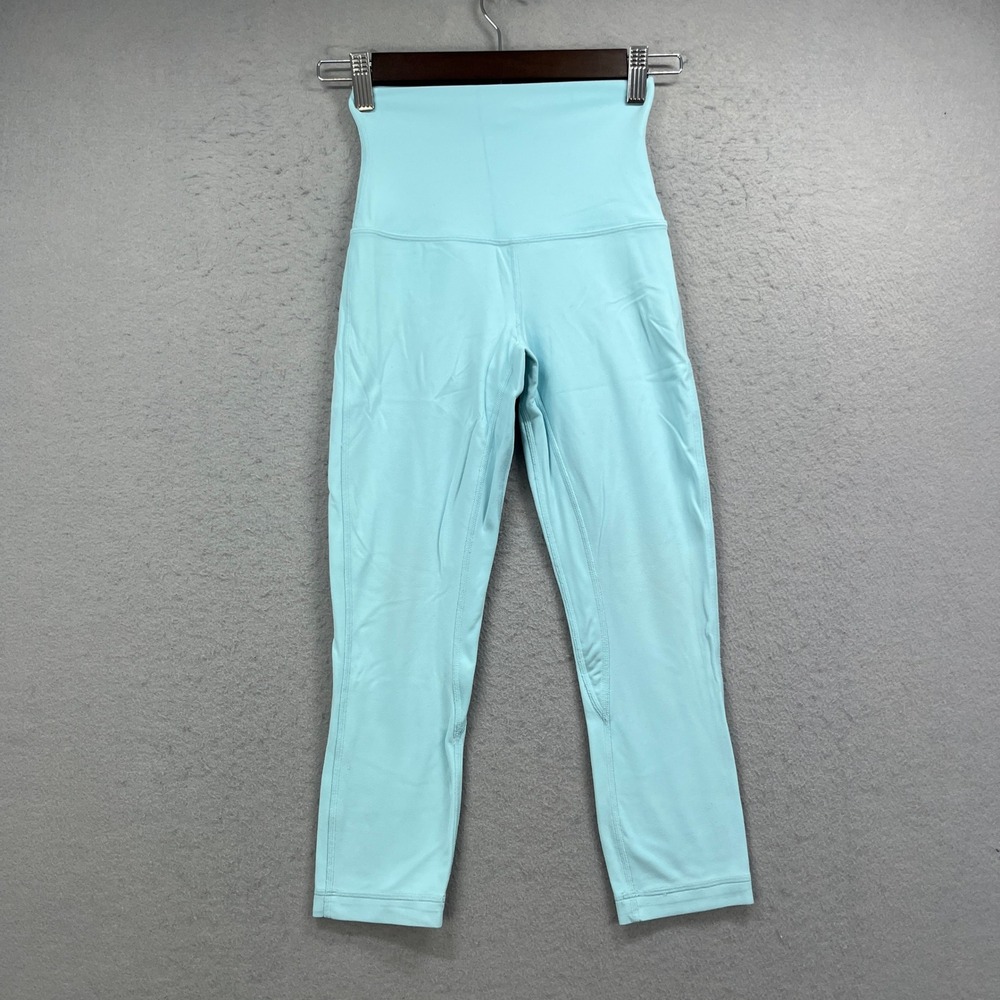 Lululemon Align High Rise Crop 21 Womens 2 Blue Leggings Yoga Active Athleisure